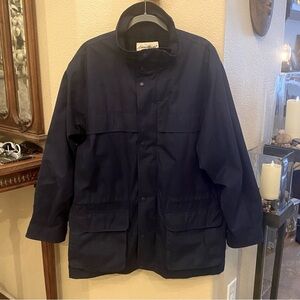 Vintage EDDIE BAUER Men Navy Wool Plaid Lined Parka Jacket Size Large